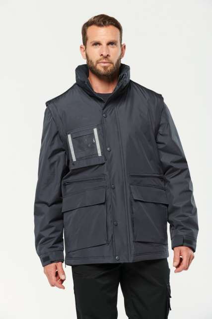 DETACHABLE-SLEEVED WORKWEAR PARKA