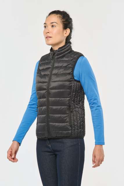 LADIES' LIGHTWEIGHT SLEEVELESS FAKE DOWN JACKET