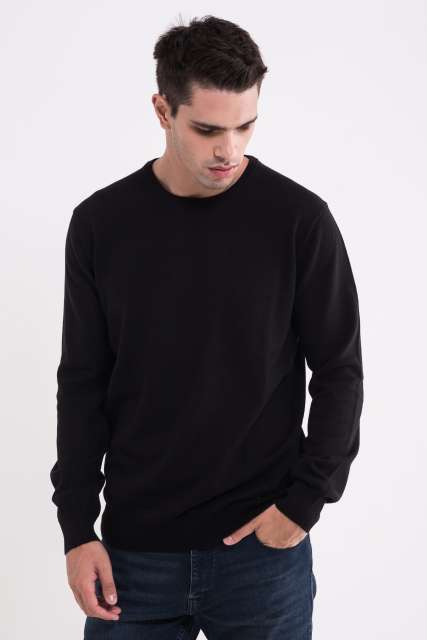 MEN’S CREW NECK FINE GAUGE COTTON PULLOVER