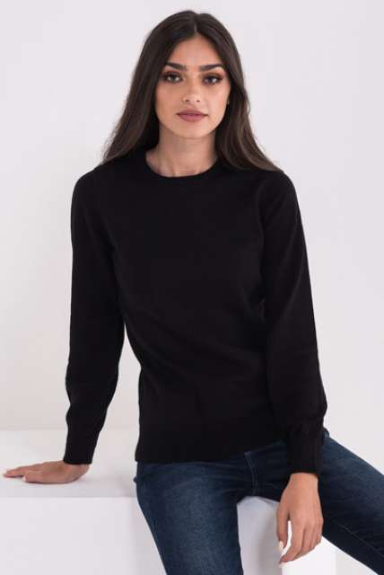 LADIES’ CREW NECK FINE GAUGE COTTON PULLOVER