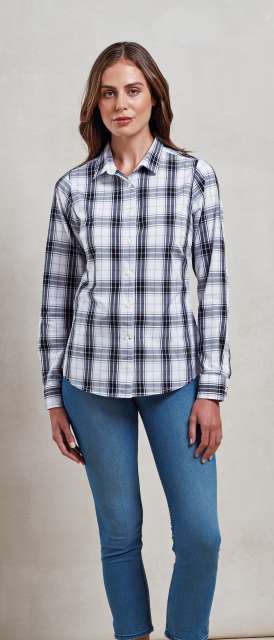 'GINMILL' CHECK - WOMEN'S LONG SLEEVE COTTON SHIRT