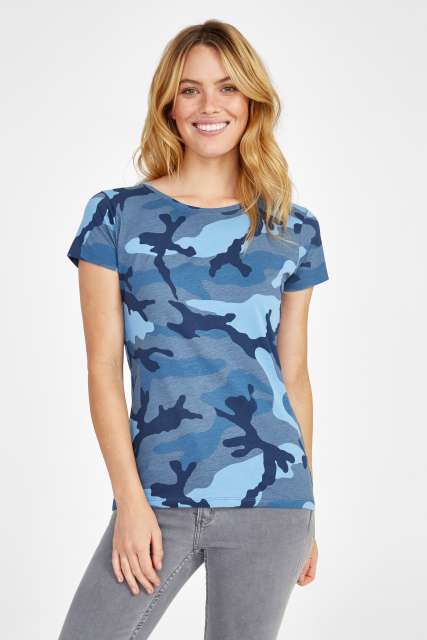 SOL'S CAMO WOMEN - ROUND COLLAR T-SHIRT