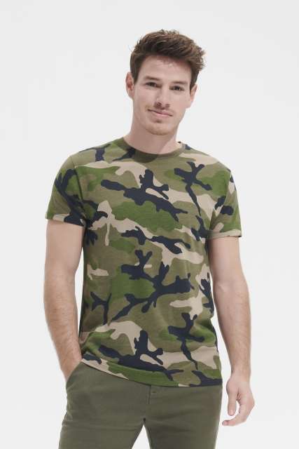 SOL'S CAMO MEN - ROUND COLLAR T-SHIRT